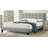 Contemporary California King Size Bed with Grey Polyfiber Tufted Headboard and Platform Bedframe for Modern Bedrooms-756078547-756078546