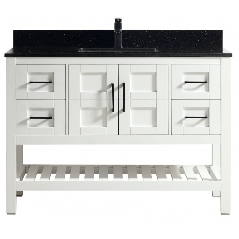 Base de meuble-lavabo simple 47 po seulement, Blanc