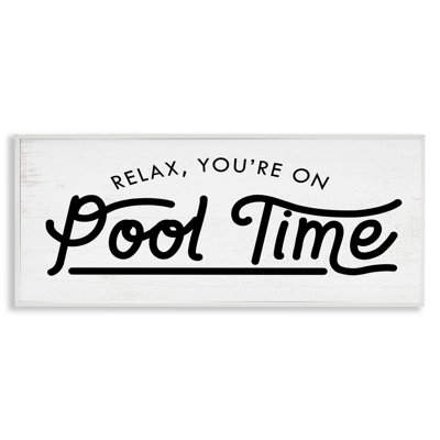 Pool Time Summer Phrase White Framed Giclee Art by Daphne Polselli