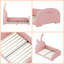 Joli lit simple princesse en forme de lapin avec revêtement rose - Lit plateforme de style princesse avec tête et pied de lit-1633031844