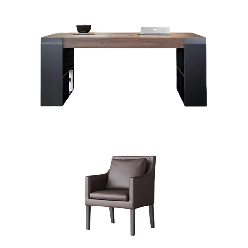 4-cube open-shelf leg design desk