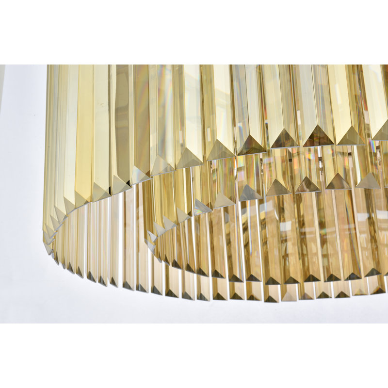 Yazmin 8 - Light Crystal Pendant, Polished Nickel, Smoky