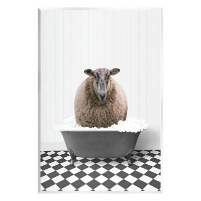 " Ram In Bathroom Tub " by Lettered And Lined