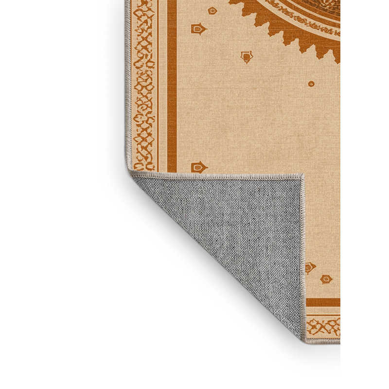 Tapis oriental traditionnel brun / beige lavable à la machine Zack, 5 x 7