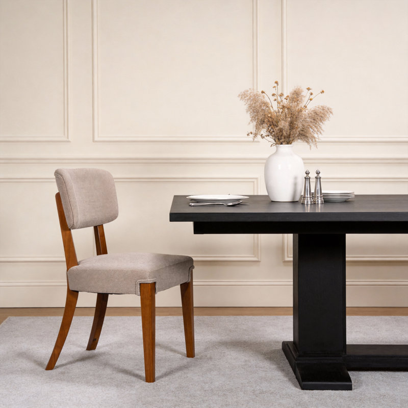 Ensemble de 2 chaises de salle à manger sans accoudoirs Modern, brun, pieds en bois massif - Chaises d'appoint polyvalentes pour la salle à manger, la cuisine ou le salon