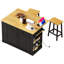 Grand îlot de cuisine 48 po avec 2 tabourets de bar K&K-1690862882