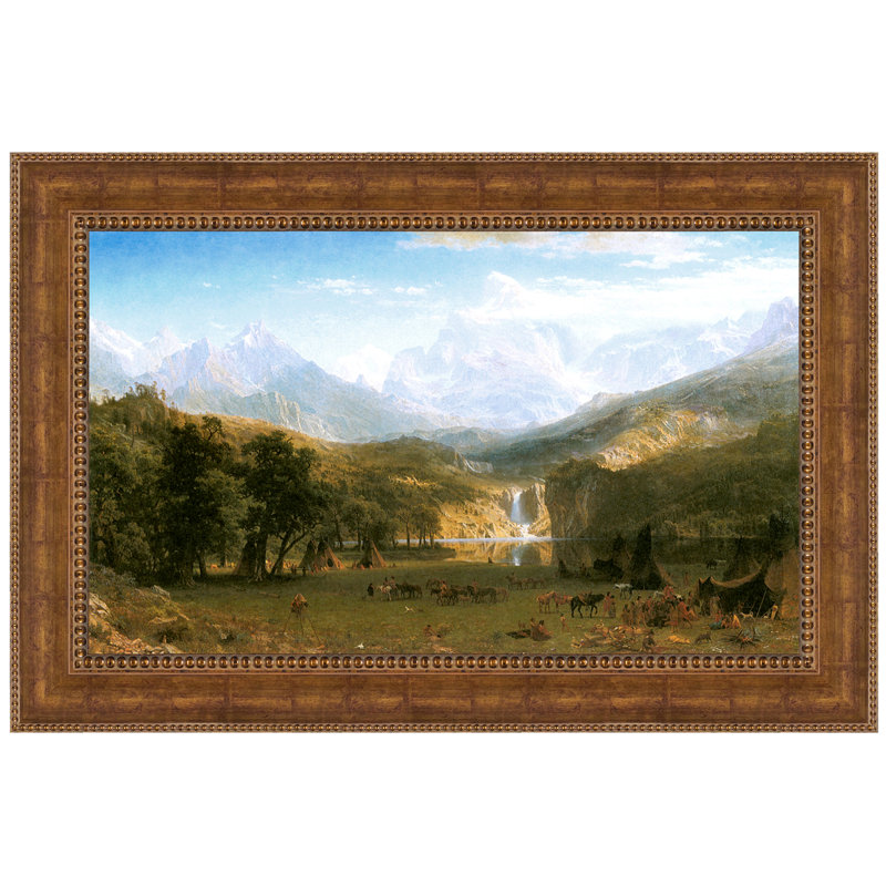 Grande Landscape Abstract Painting on Canvas with Gold Frame