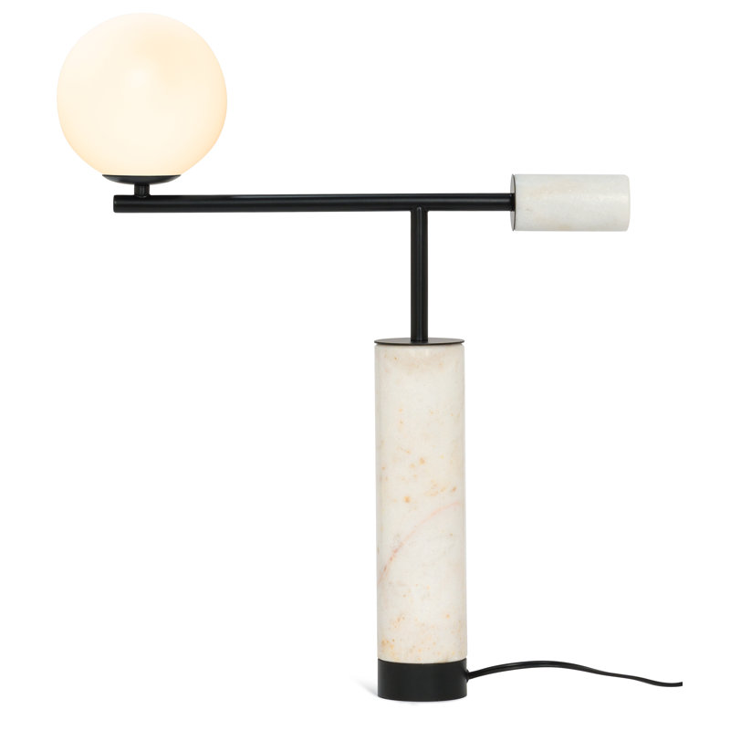 Marble Novelty Lamp, White Marble/Black