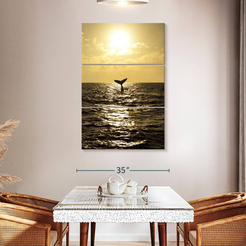Brampt Sunset Humpback Whale, 50" H x 32" W