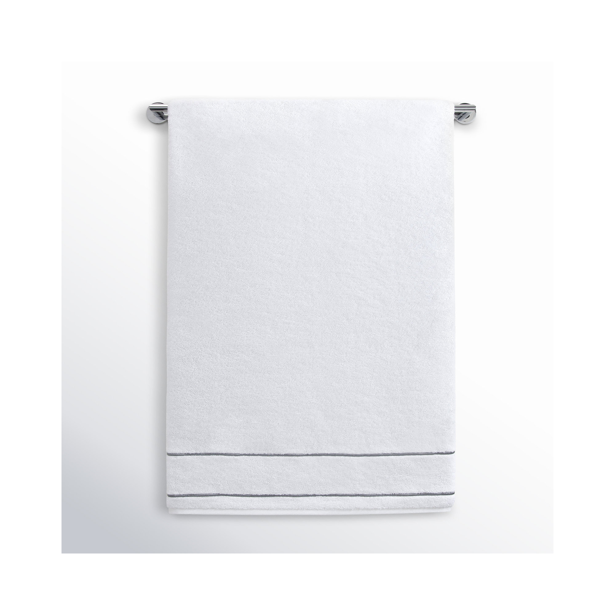 Lombard 100% Cotton Wash Cloth, White/Gray