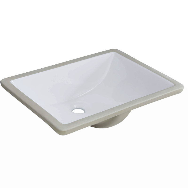 Lavabo de salle de bain rectangulaire encastré avec trop-plein