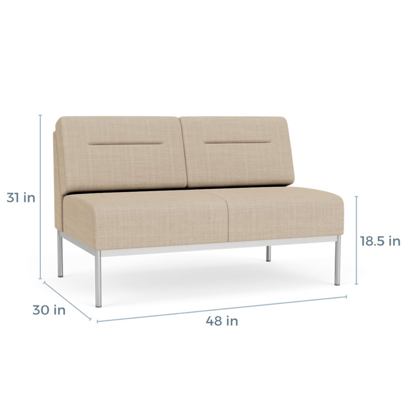 Causeuse Darsey, Sans alimentation, Argent argent, Chambray calcaire