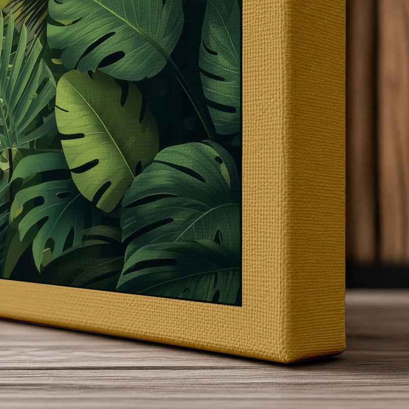 Jungle Light Tropical - Wrapped Canvas, 36x24 - 91.4 x 61.0 cm, Ochre Border