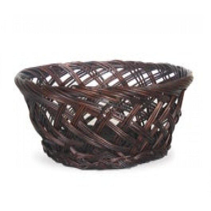 Panier en saule à tissage ouvert, H 3 po x l 10 po x P 10 po, Brun