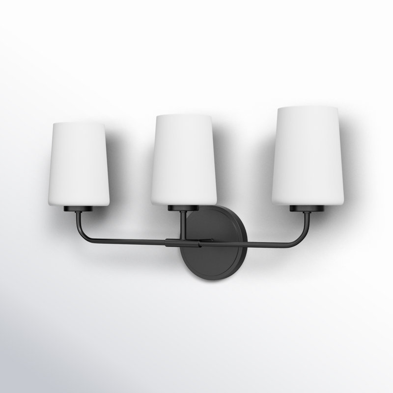 Éclairage pour salle de bain à intensité variable 3 lumières Fitz, Noir