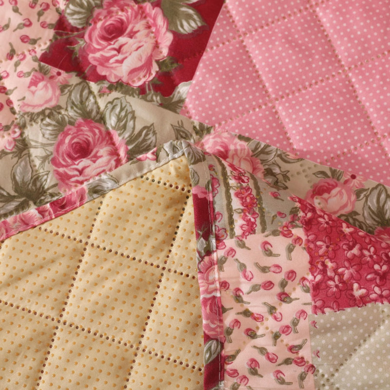 Housse de canapé en patchwork avec sangles élastiques - Housse facile à installer - Protection de meubles lavable, 190 cm (P) x 325 cm (L), (Canapé, rose vif)