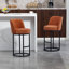 Ensemble de 2 tabourets de bar à hauteur de comptoir, tabourets de bar moderne avec dossier, tabourets de bar rembourrés en tissu de lin pour îlot de cuisine-1228456129