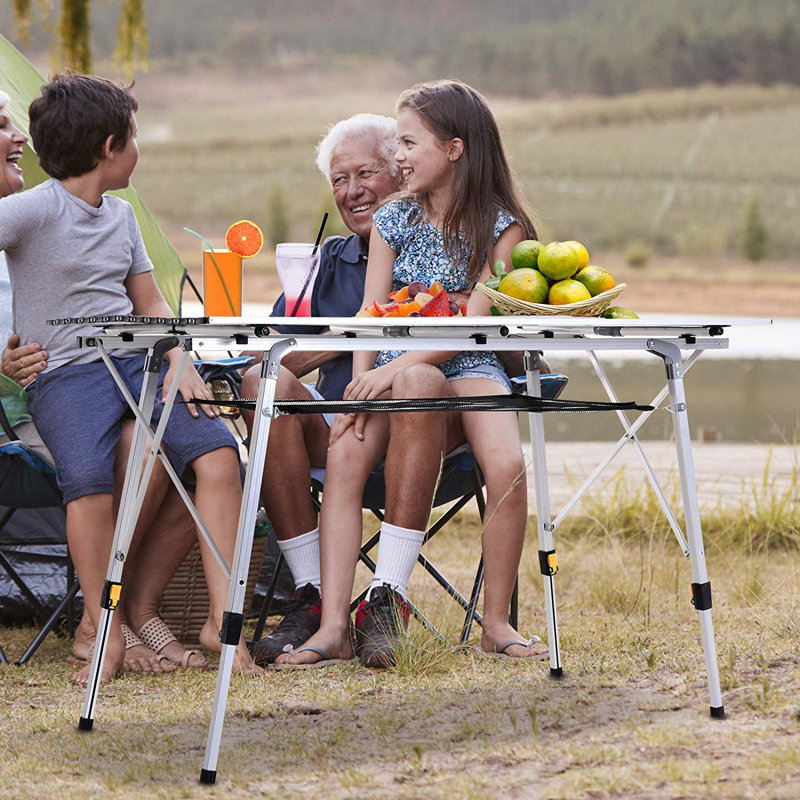 Samee Rectangular Metal Folding Outdoor Camping Table , 120cm cm W 70cm cm D