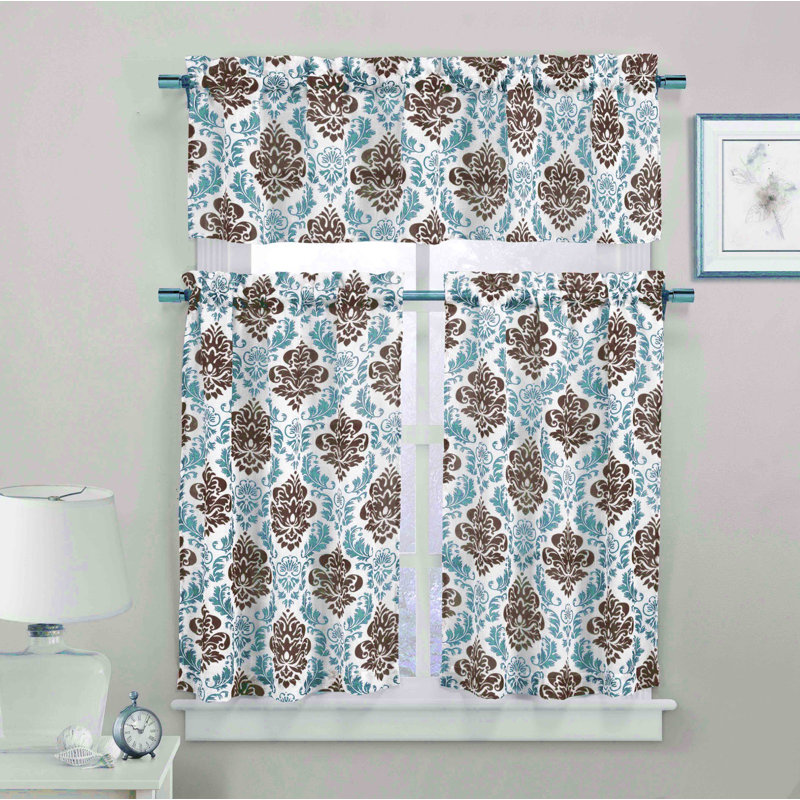 Casslyn Damask Tailored Kitchen Curtain