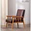 Chaise avec accoudoirs moderne de 25 po de largeur Mid-Century moderne, brun foncé-678668031
