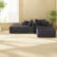 Canapé modulaire à assise profonde Compression, méridienne moderne en tissu moelleux