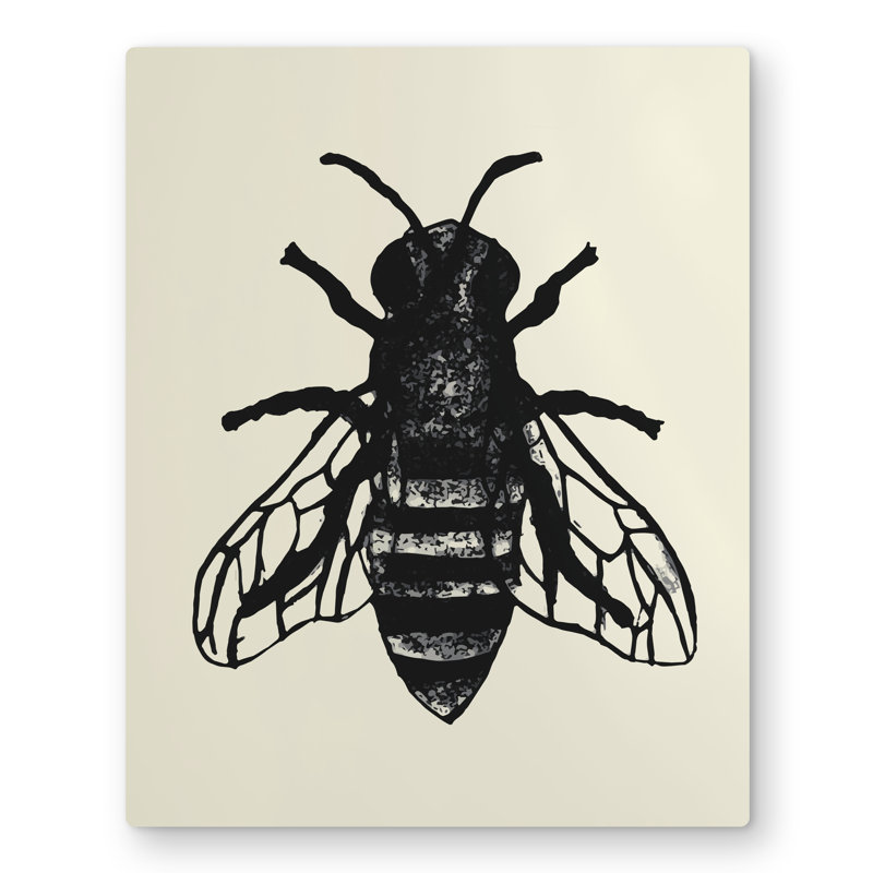 Bee - Beige Rustic Metal Print for Stylish Home Decor