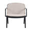 Chat extérieur, structure noire, coussin beige, ergonomique, coussins à décoloration, jardin, sièges confortables, peu d'entretien