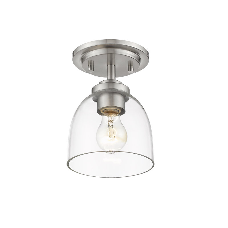 Cardiff Glass Semi Flush Mount, Brushed Nickel