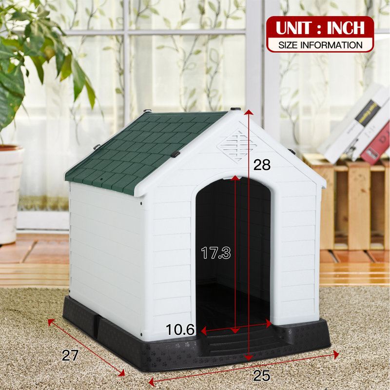 Niche pour chien Dashiyah, Vert, H 28 po x l 27 po x P 25 po
