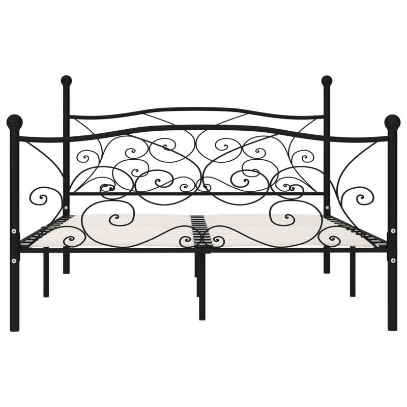 Andreas Solid Wood Bed, black, European Double (140 x 200cm)