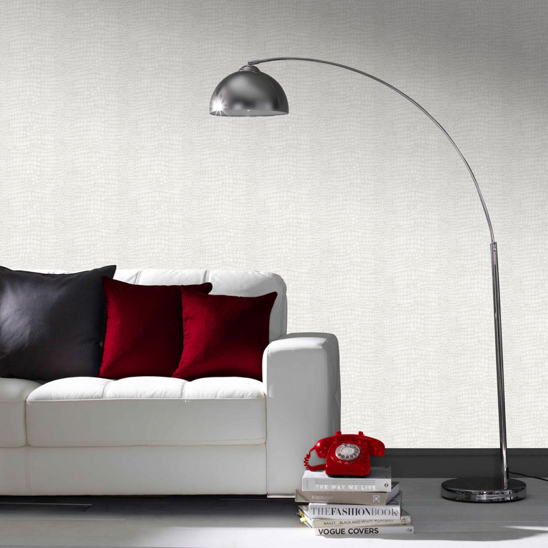 Superfresco Easy Crocodile Skin Effect Wallpaper, White