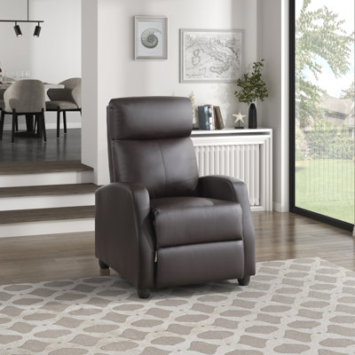Saier 27" Modern & Contemporary Push Back Faux Leather Reclining Chair with Exposed Black Faux Wood Feet, Push-Back Recline by Latitude Run