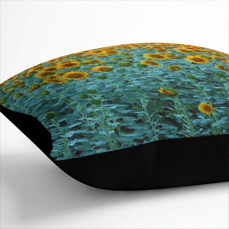 Square Throw Cushion, 55cm H x 55cm W x 20cm D, Black
