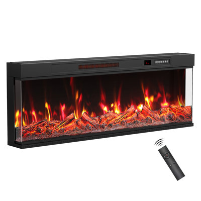 Metro Lane Black Electric Fireplace with 5000 BTU