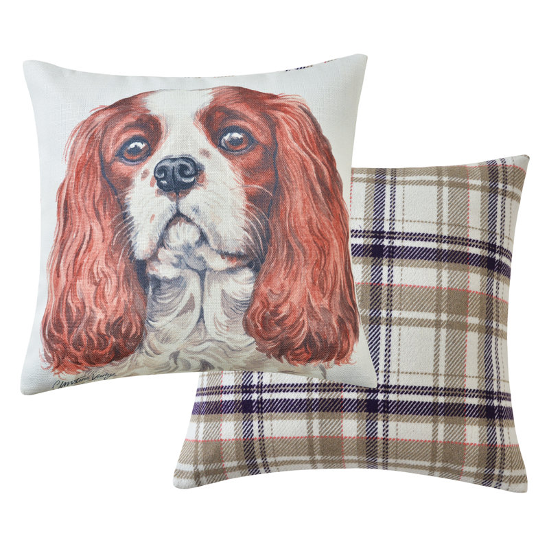 Plaid Beige Square Cushion