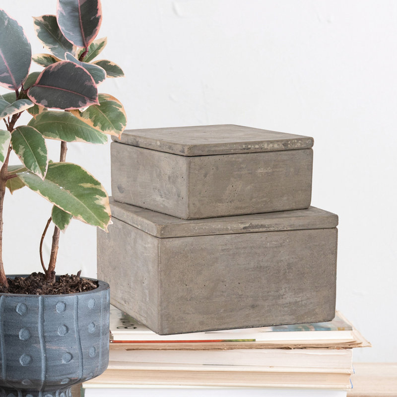 Hazleton Decorative Cement Storage With Lids
