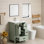 Meuble-lavabo moderne avec lavabo en céramique, grand espace de rangement pour les petits espaces