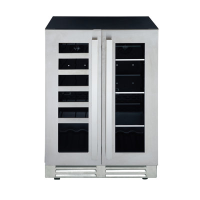 Marathon 23.5'' W Built-In 58 Cans (12 oz.) 5.6 Cubic Feet Beverage Cooler with Wine Storage and Reversible Door