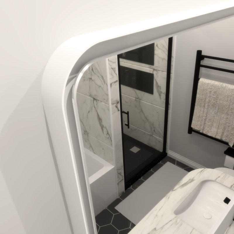 Miroir mural de salle de bain Fog Led - Plus de 3000 lumens, cadre en fer blanc, niveaux de luminosité réglables et températures de couleur du meuble-lavabo