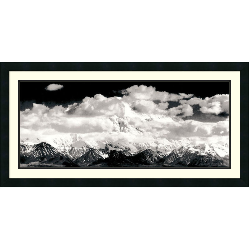 Mont McKinley Range, Denali National Park, Alaska par Ansel Adams - reproduction de photo sur papier encadrée