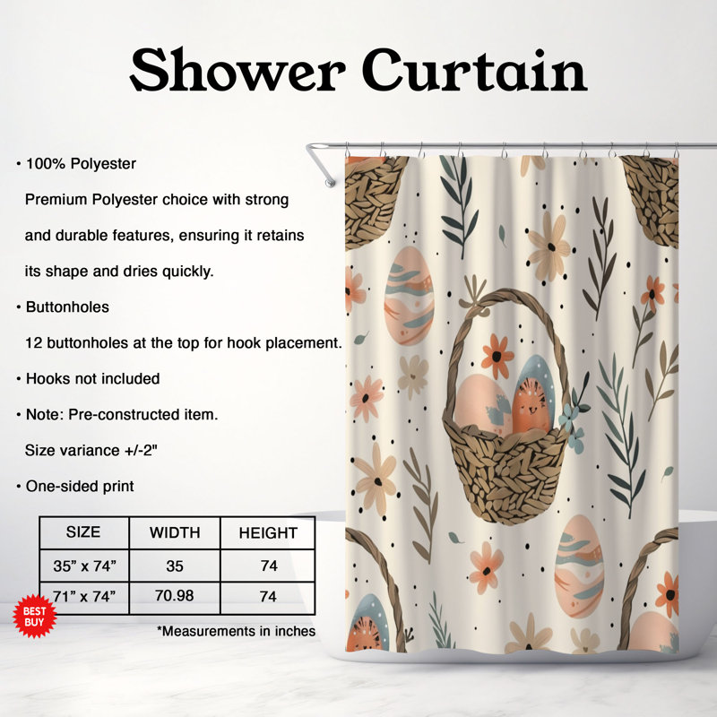 Rideau de douche Boho Art - Premium, H 74 po x l 71 po