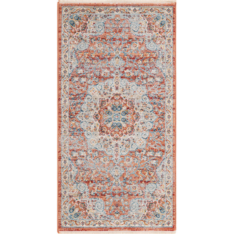 Alize Oriental Red/Ivory/Light Blue Area Rug, Rectangle 2' x 3'1"