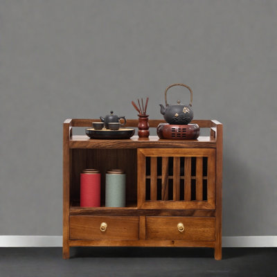 Solid Walnut Wood Console Cabinet