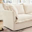 Fauteuil en chenille de couleur crème. Siège profond, housse amovible. Canapé pratique. 1 crème. Élégant et confortable