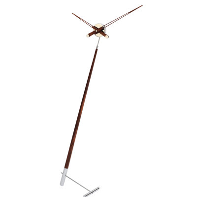 Pisa 59.06'' H Walnut Solid Wood Floor Clock