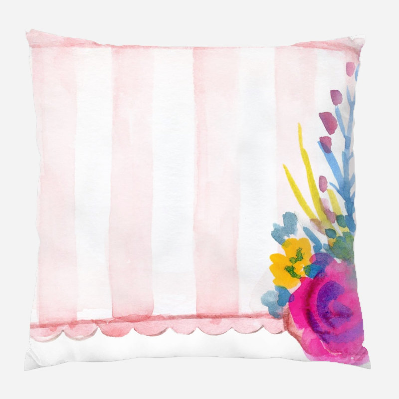 Coussin décoratif floral Tadashi, Microsuède, Intérieur