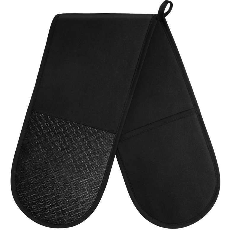 Double Oven Mitts, Black