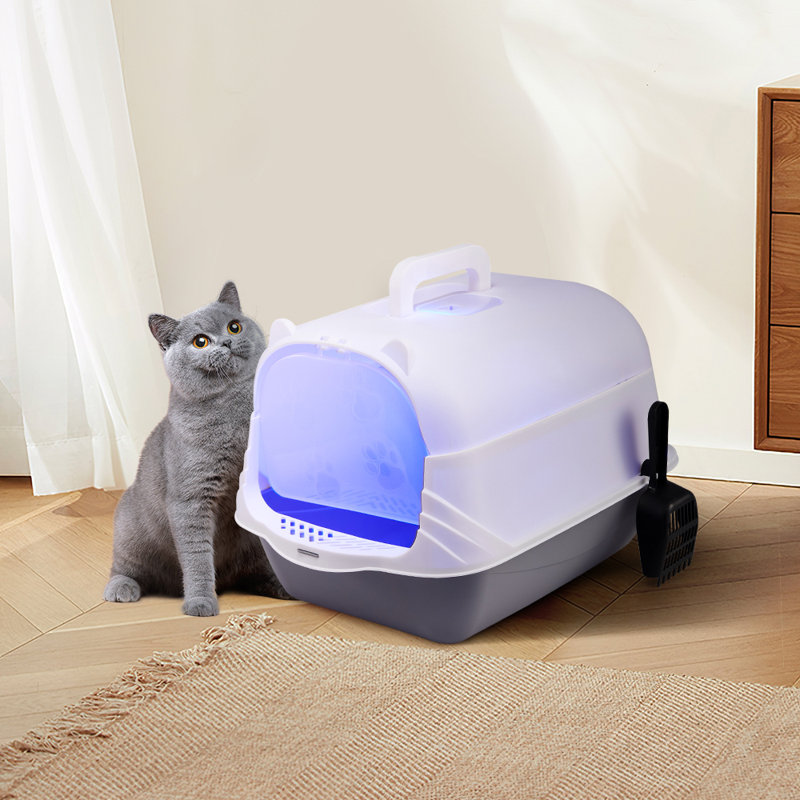 Polyethylene Plastic Enclosed Litter Box with Scoop