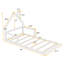 Lit simple au sol avec tête de lit en bois-821072447