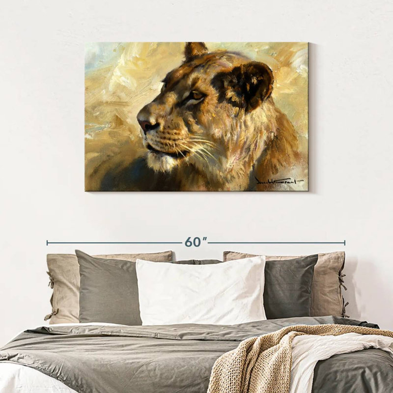 Étude de lionne, H 30 po x l 45 po